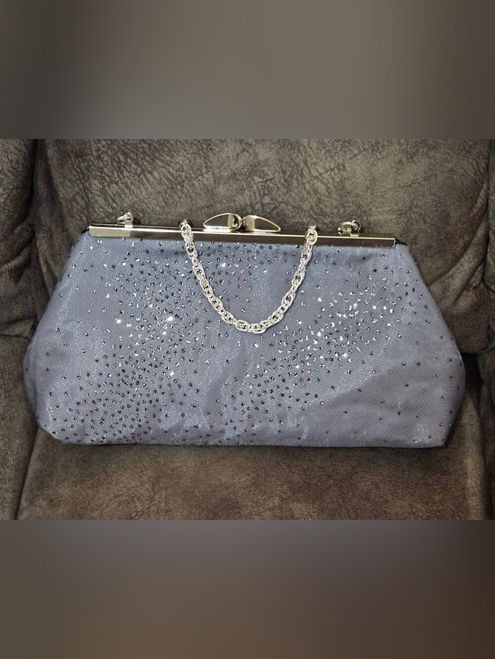 Embellished Gray Clutch Purse